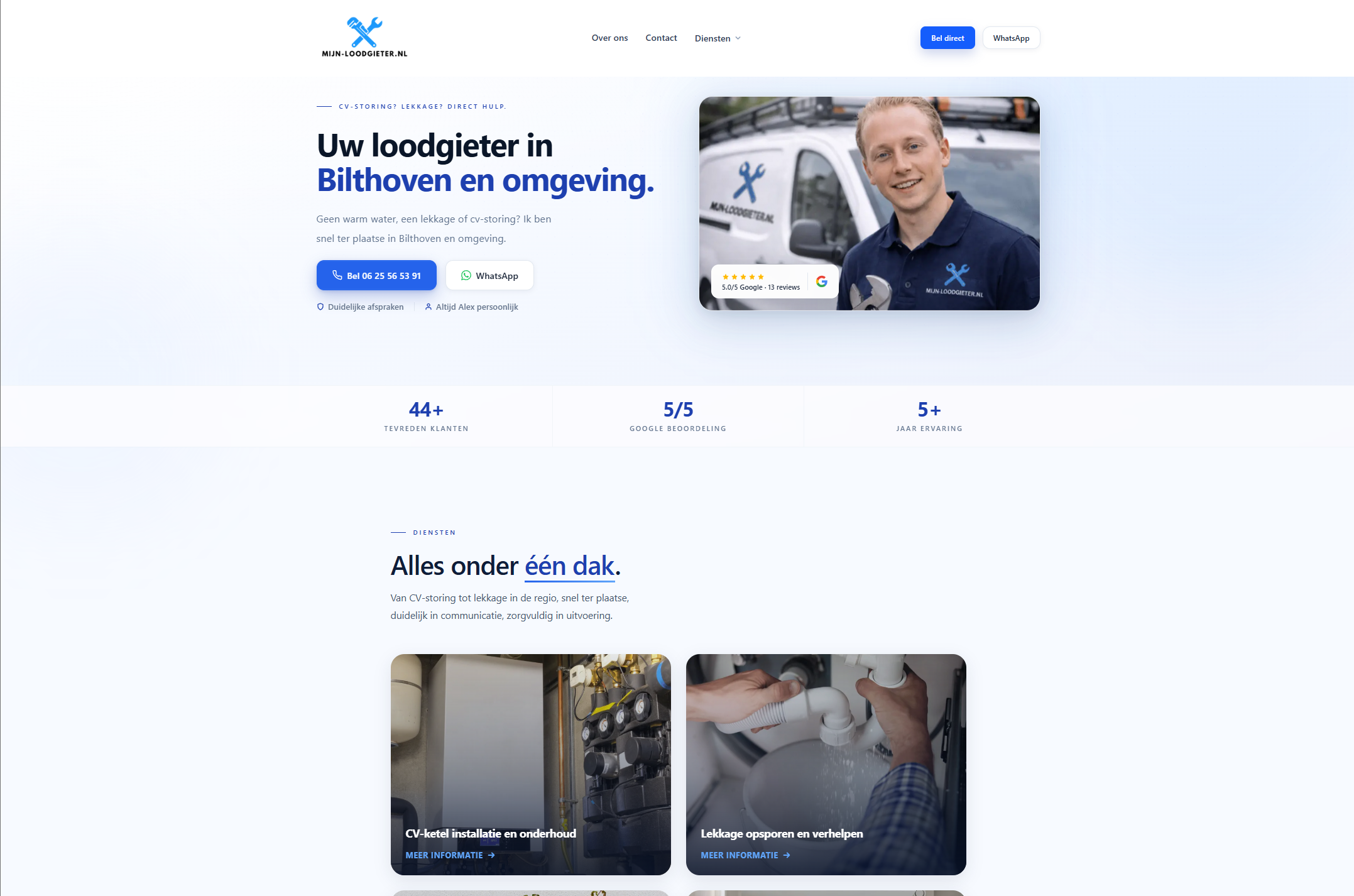 Homepage van mijn-loodgieter.nl