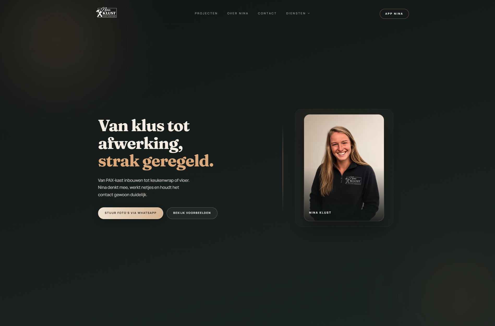 Homepage van klus- en interieurbedrijf Nina Klust